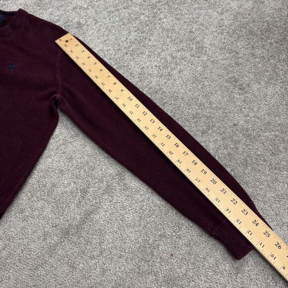 American Eagle Outfitters Pullover Sweater Mens Medium Burgundy Cotton V-Neck - Picture 12 of 13